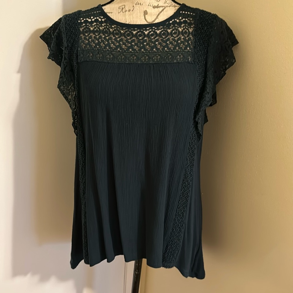 Knox Rose Boho Top Medium Green